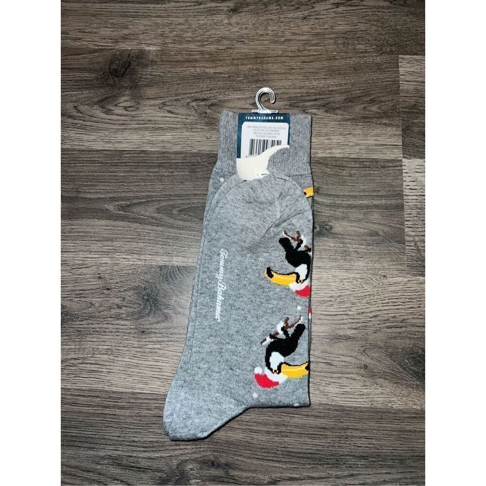 Tommy Bahama Men’s Fine Hosiery Grey Toucans Christmas Socks NEW 1 Pair - Picture 4 of 4